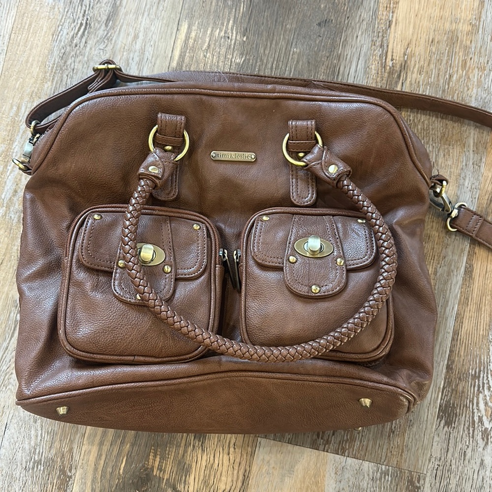 Timi and Leslie Leather Diaper Bag